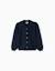 Cardigan en maille avec détails tressés Bleu foncé 1 - vertbaudet enfant 