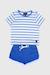 Ensemble pyjashort en coton enfant Blanc/blue saphir 1 - vertbaudet enfant 