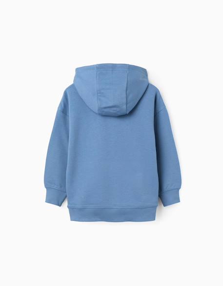 Sweat en coton peigné à capuche et imprimé hulk Bleu 2 - vertbaudet enfant 