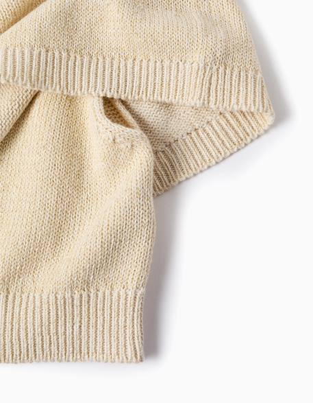 Cardigan en maille à manches cape et lurex Beige clair 4 - vertbaudet enfant 