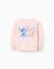 Sweat en coton peigné à imprimés stitch et angel Rose clair 2 - vertbaudet enfant 