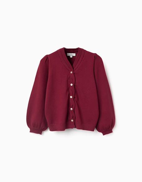 Fille-Cardigan en maille avec détails tressés
