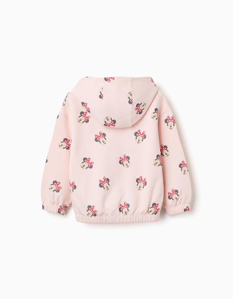 Sweat en coton peigné à capuche et motif minnie Rose clair 2 - vertbaudet enfant 