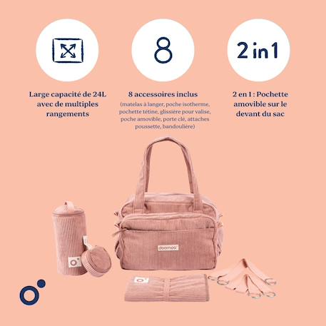 Sac à langer bébé fluffy Rose 3 - vertbaudet enfant 