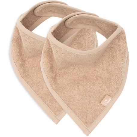 Lots de 2 bavoirs bandana en coton Biscuit+Nougat+Rose 1 - vertbaudet enfant 