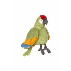 Jouet-Peluche perroquet - vert, jaune, bleu, rouge et gris – 24 cm