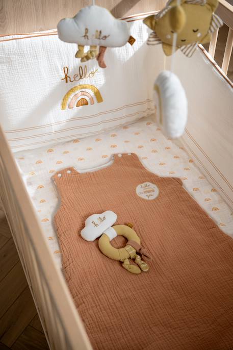 Lot de 2 draps housse en coton bio Beige+Blanc brodé+Blanc étoile+Blanc, noir+Bleu foncé+Jaune+Orange+Rose 21 - vertbaudet enfant 