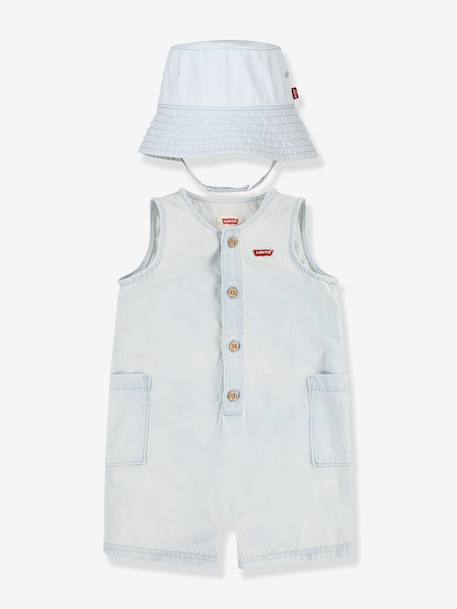Set denim combi et bob bébé Levi's denim bleached 1 - vertbaudet enfant 