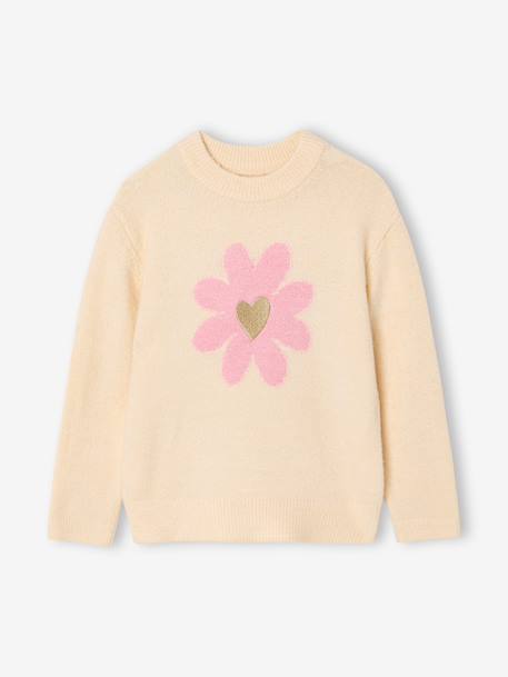 Pull fleurs vanille 1 - vertbaudet enfant 