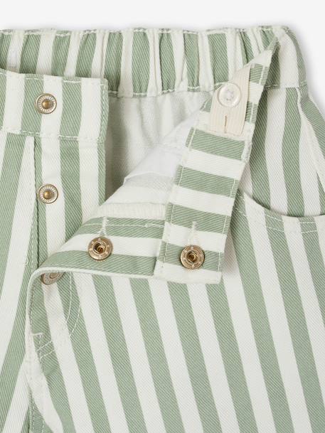 Short twill fille écru+vert sauge 7 - vertbaudet enfant 