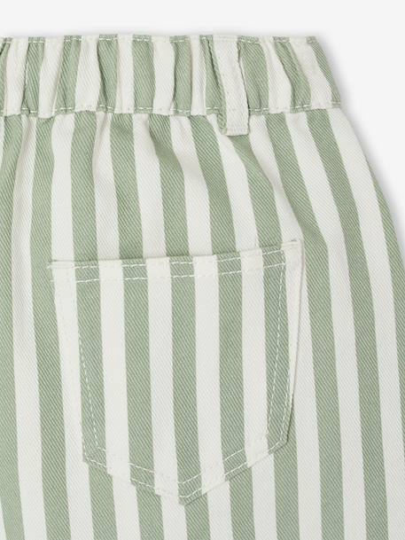 Short twill fille écru+vert sauge 8 - vertbaudet enfant 