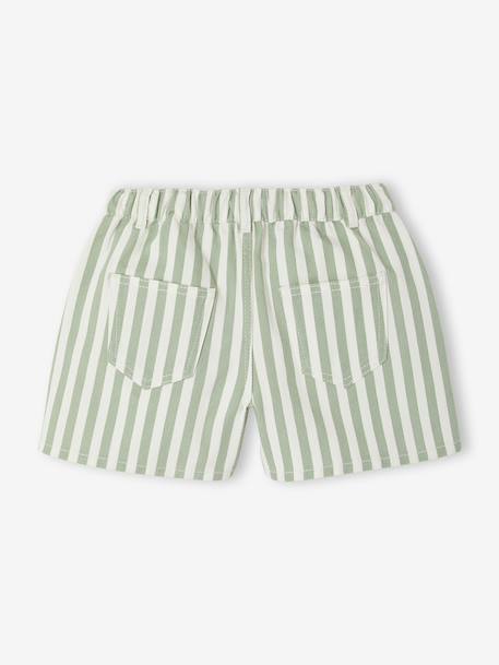 Short twill fille écru+vert sauge 6 - vertbaudet enfant 