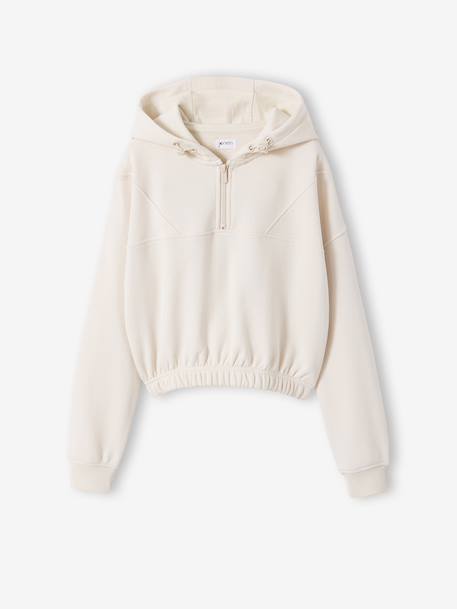 Sweat fille capuche sport vanille 2 - vertbaudet enfant 