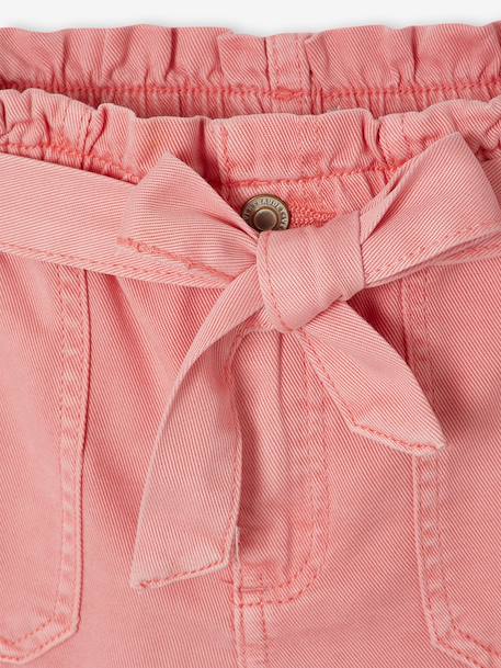 Short fille style paperbag écru+rose+tomette 8 - vertbaudet enfant 