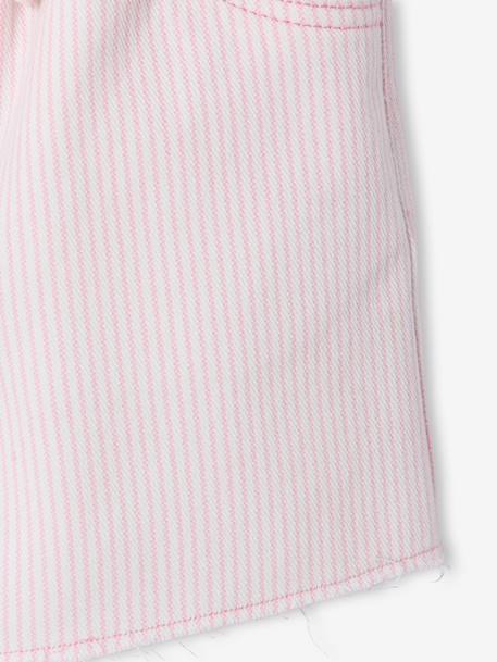 Short fille twill ceinture à nouer rayé bleu+rose+vanille 9 - vertbaudet enfant 