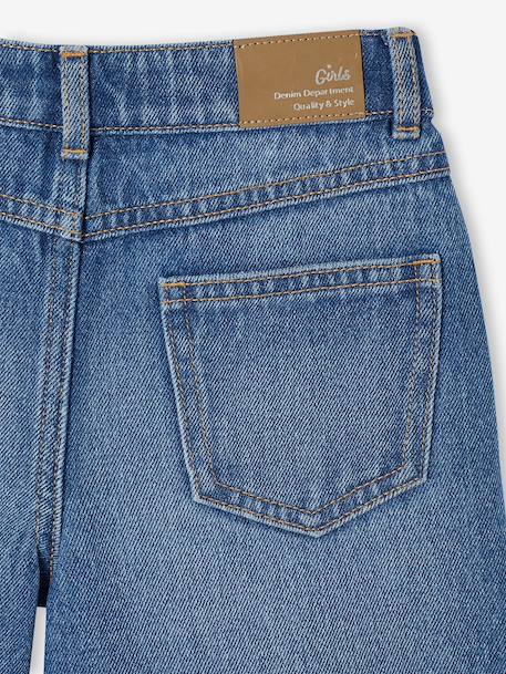 Bermuda fille en jean brodé fleurs bleu clair+bleu moyen 7 - vertbaudet enfant 