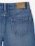 Bermuda fille en jean brodé fleurs bleu clair+bleu moyen 7 - vertbaudet enfant 