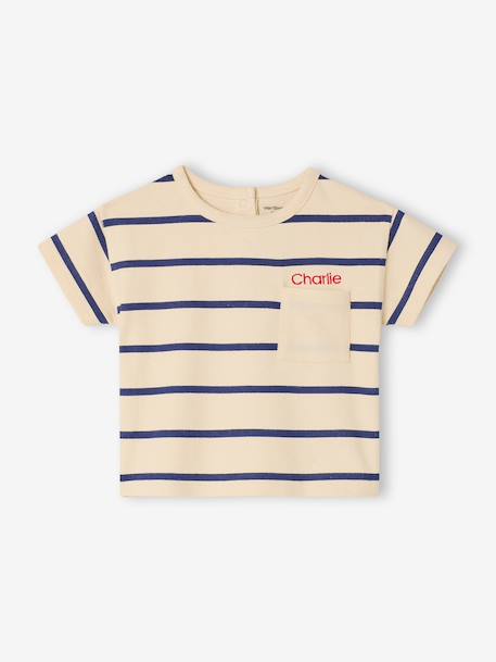 T-shirt bébé rayé en coton rayé bleu+rayé vert 4 - vertbaudet enfant 