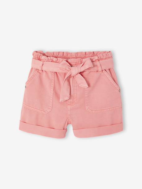 Short fille style paperbag écru+rose+tomette 6 - vertbaudet enfant 