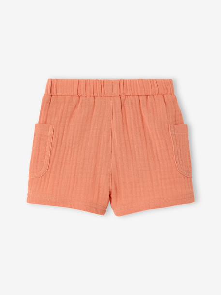 Short bébé gaze coton orange+sable 2 - vertbaudet enfant 