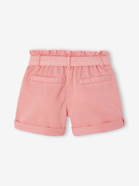 Short fille style paperbag écru+rose+tomette 7 - vertbaudet enfant 