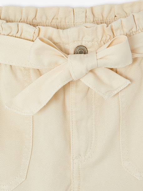 Short fille style paperbag écru+rose+tomette 4 - vertbaudet enfant 