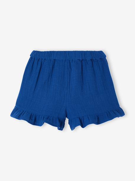 Jupe short fille gaze coton bleu électrique+rouge 3 - vertbaudet enfant 