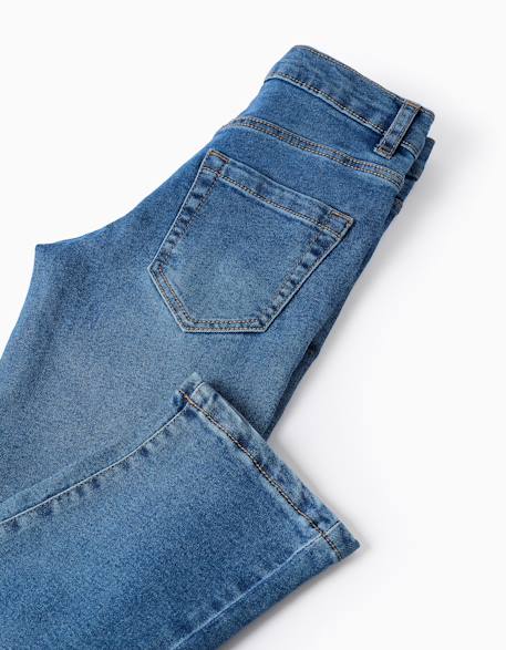 Pantalon en jean à coupe droite Bleu+Bleu foncé 4 - vertbaudet enfant 
