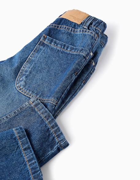 Pantalon en jean baggy Bleu+Bleu clair 4 - vertbaudet enfant 