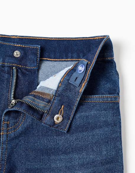 Pantalon en jean à coupe droite Bleu+Bleu foncé 7 - vertbaudet enfant 