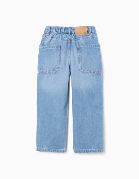 Pantalon en jean baggy Bleu+Bleu clair 6 - vertbaudet enfant 