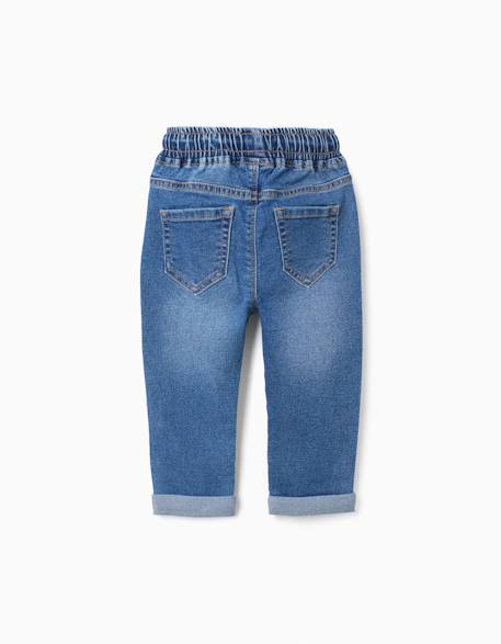 Pantalon en jean slim à cordon Bleu+Bleu foncé 2 - vertbaudet enfant 