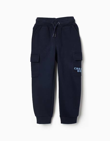 Garçon-Pantalon de jogging cargo en coton peigné à imprimé no rules