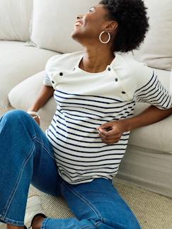 Vêtements de grossesse-T-shirt marinière grossesse allaitement