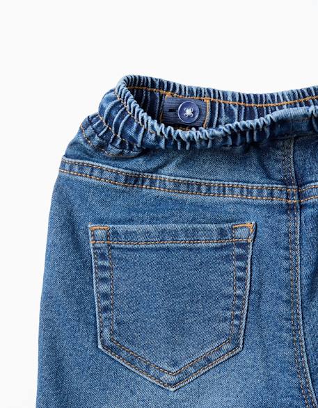 Pantalon en jean slim à cordon Bleu+Bleu foncé 3 - vertbaudet enfant 