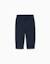 Pantalon slim en piqué de coton avec cordon Bleu foncé 3 - vertbaudet enfant 