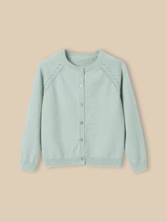 -Cardigan fille en coton et laine