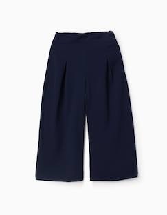 -Pantalon à jambe large avec plis à l'avant