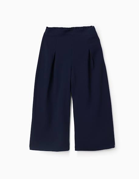 Pantalon à jambe large avec plis à l'avant Bleu+Rouge foncé 1 - vertbaudet enfant 