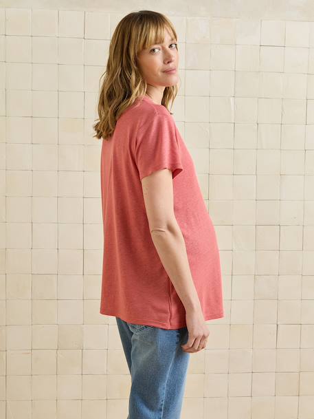 T-shirt grossesse col V vieux rose 4 - vertbaudet enfant 