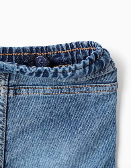 Pantalon en jean à coupe droite et poches cargo Bleu 3 - vertbaudet enfant 