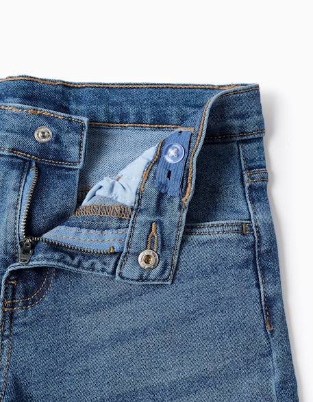 Pantalon en jean à coupe droite Bleu+Bleu foncé 3 - vertbaudet enfant 