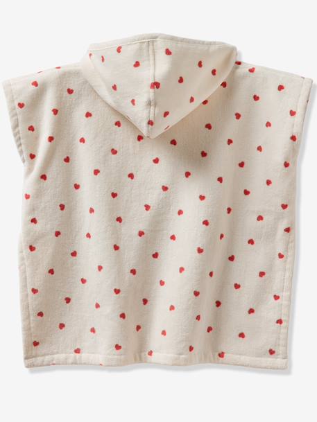 Poncho bébé coton recyclé personnalisable MON CŒUR rose imprimé 4 - vertbaudet enfant 