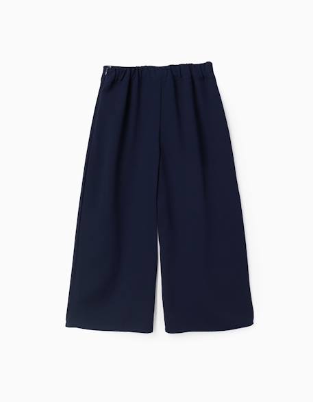 Pantalon à jambe large avec plis à l'avant Bleu+Rouge foncé 2 - vertbaudet enfant 