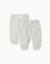 Lot de 2 pantalons en coton unis/rayés Vert clair 1 - vertbaudet enfant 