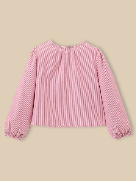 Chemise rayée fille Rayure rouge 2 - vertbaudet enfant 