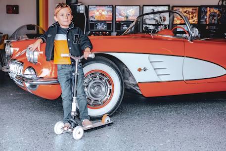 Trottinette Glider, pour les enfants de 3 à 8 ans. Bleu+Noir+Rouge 10 - vertbaudet enfant 