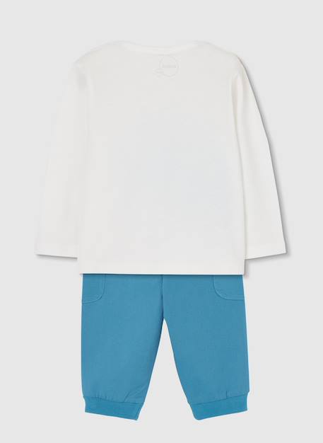 Ensemble bébé t-shirt pantalon coton Blanc 2 - vertbaudet enfant 