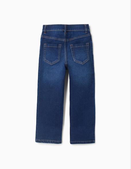 Pantalon en jean à coupe droite Bleu+Bleu foncé 6 - vertbaudet enfant 
