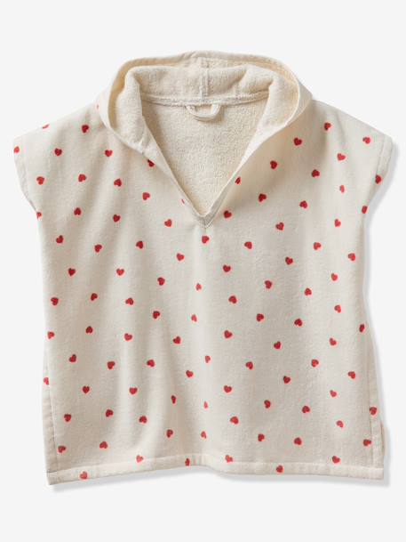 Poncho bébé coton recyclé personnalisable MON CŒUR rose imprimé 5 - vertbaudet enfant 